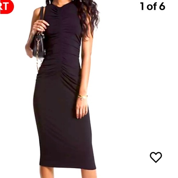MICHAEL Michael Kors Dresses & Skirts - NWT MICHAEL Michael Kors Ruched Midi Dress Women's Black  Sleeveless Midi Small